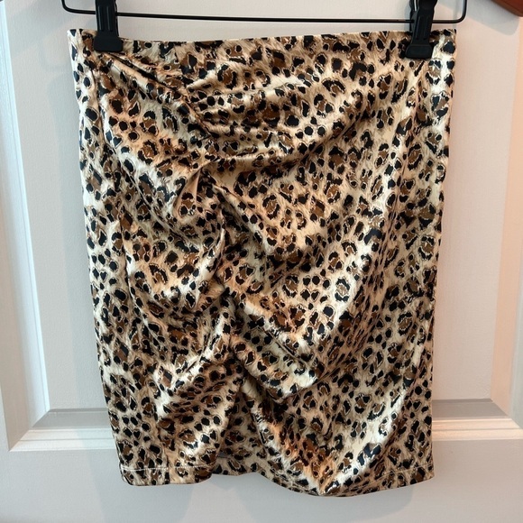 FREE PEOPLE Avas Print Miniskirt In Tan Combo - Picture 7 of 14